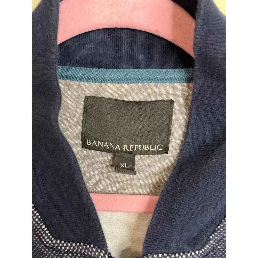 Banana Republic TEXTURED KNIT BOMBER Zip Up JACKET, pockets, size extra large